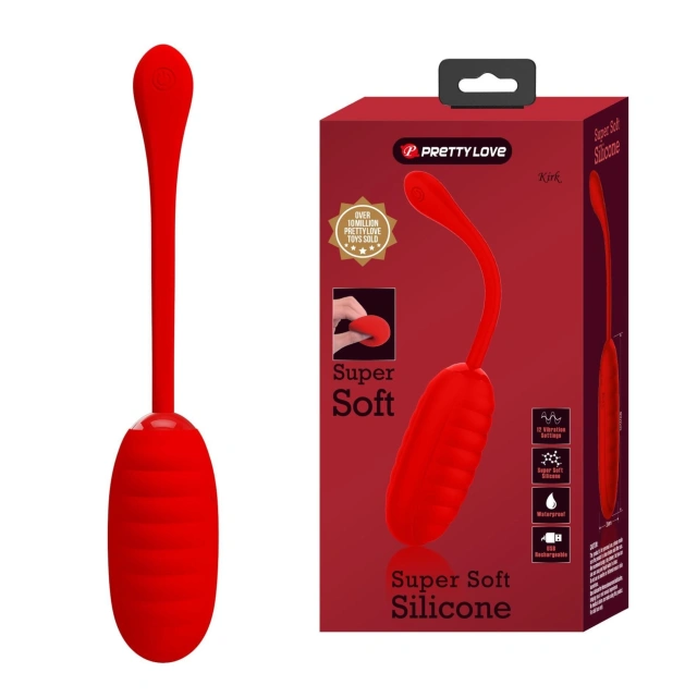 Stymulator Łechtaczki KIRK EGG Red 12 Function Vibrations Pretty Love Czerwony | 100% ORYGINAŁ| DYSKRETNA PRZESYŁKA